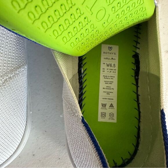 ROTHYS‎ The Original Slip On Sneaker in  Bright White Size 6.5 - Picture 13 of 14